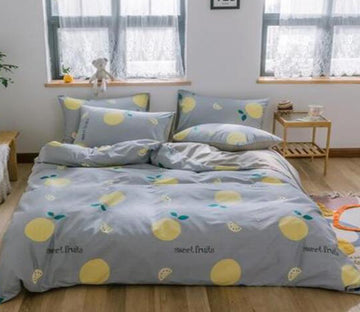 3D Fruit On Grey Bottom 15012 Bed Pillowcases Quilt