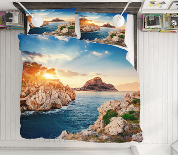 3D Sea Stone 61033 Bed Pillowcases Quilt