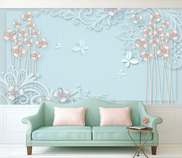 3D Flower Butterfly 1485 Wall Murals Wallpaper AJ Wallpaper 2 