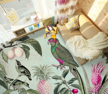 3D Pineapple Fruit Parrot 104148 Andrea Haase Floor Mural