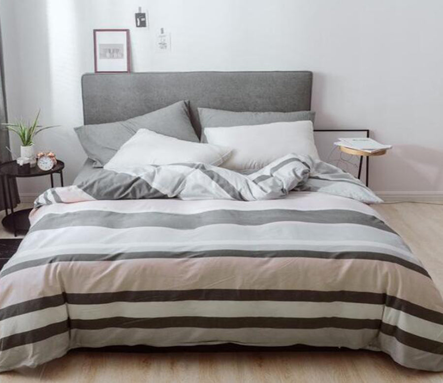 3D Brown And White Horizontal Stripes 4149 Bed Pillowcases Quilt