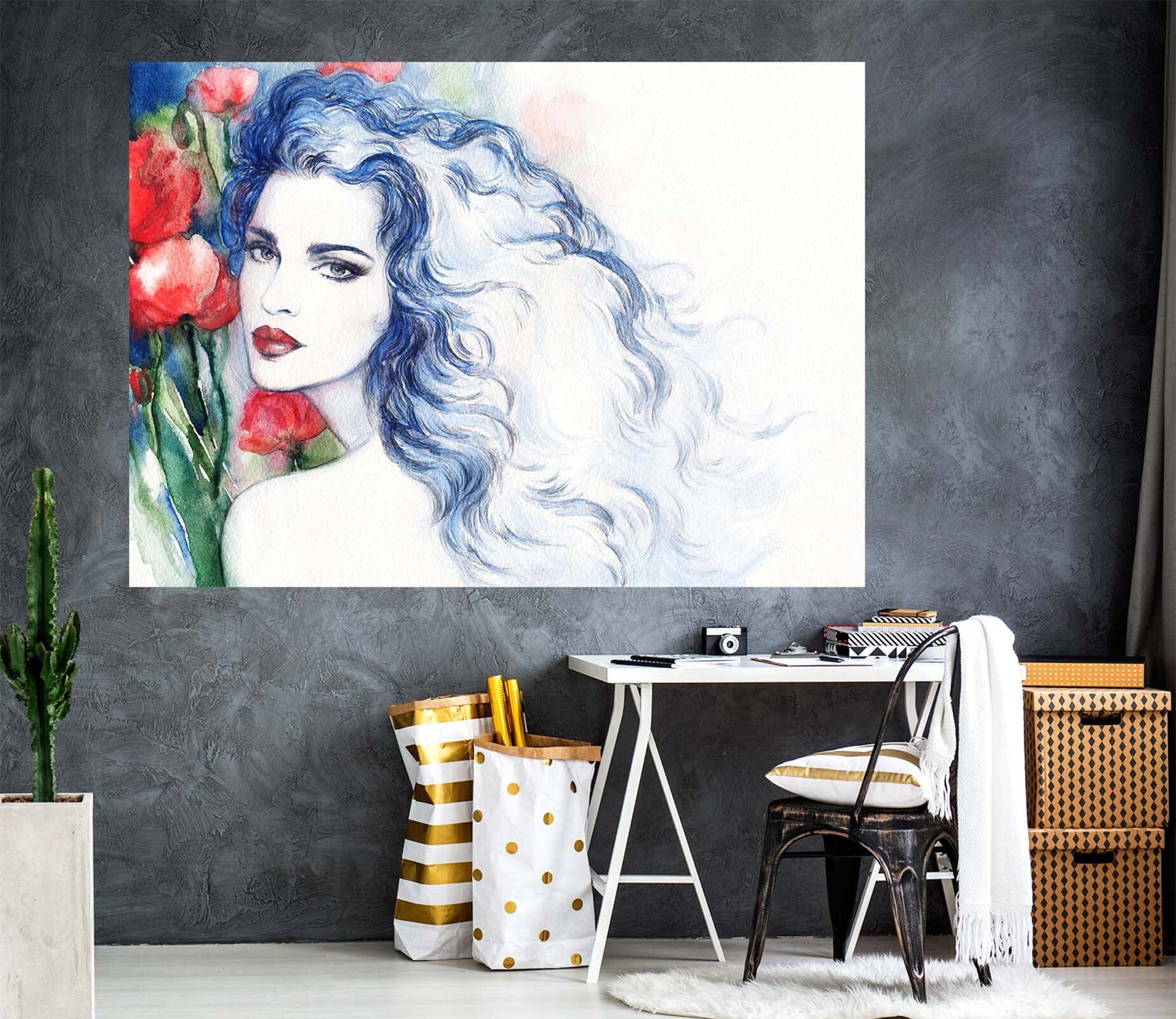 3D Safflower Woman 1049 Wall Sticker Wallpaper AJ Wallpaper 2 