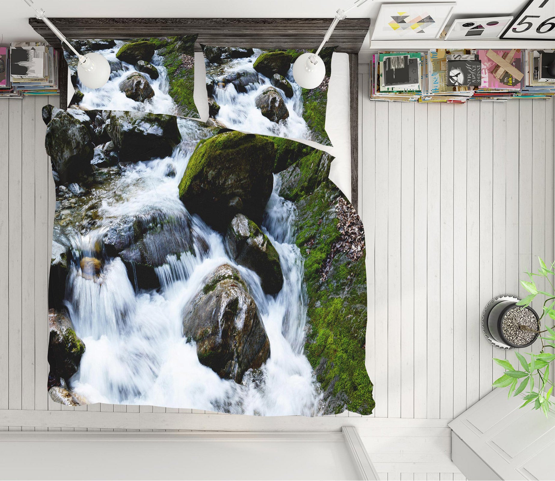 3D Stone Water 59204 Bed Pillowcases Quilt