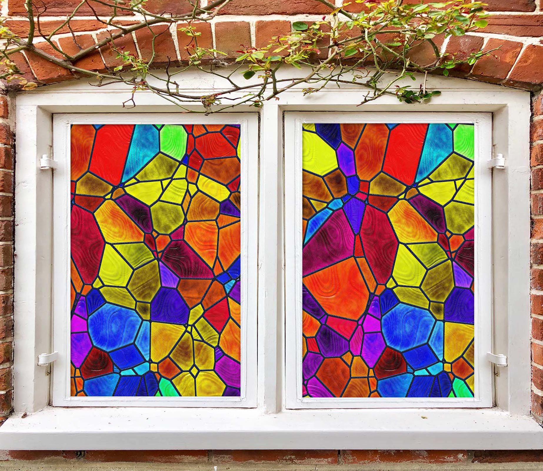 3D Color Graphics 320 Window Film Print Sticker Cling Stained Glass UV Block