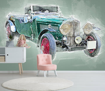 3D Blue Vehicle 200 Vehicle Wall Murals