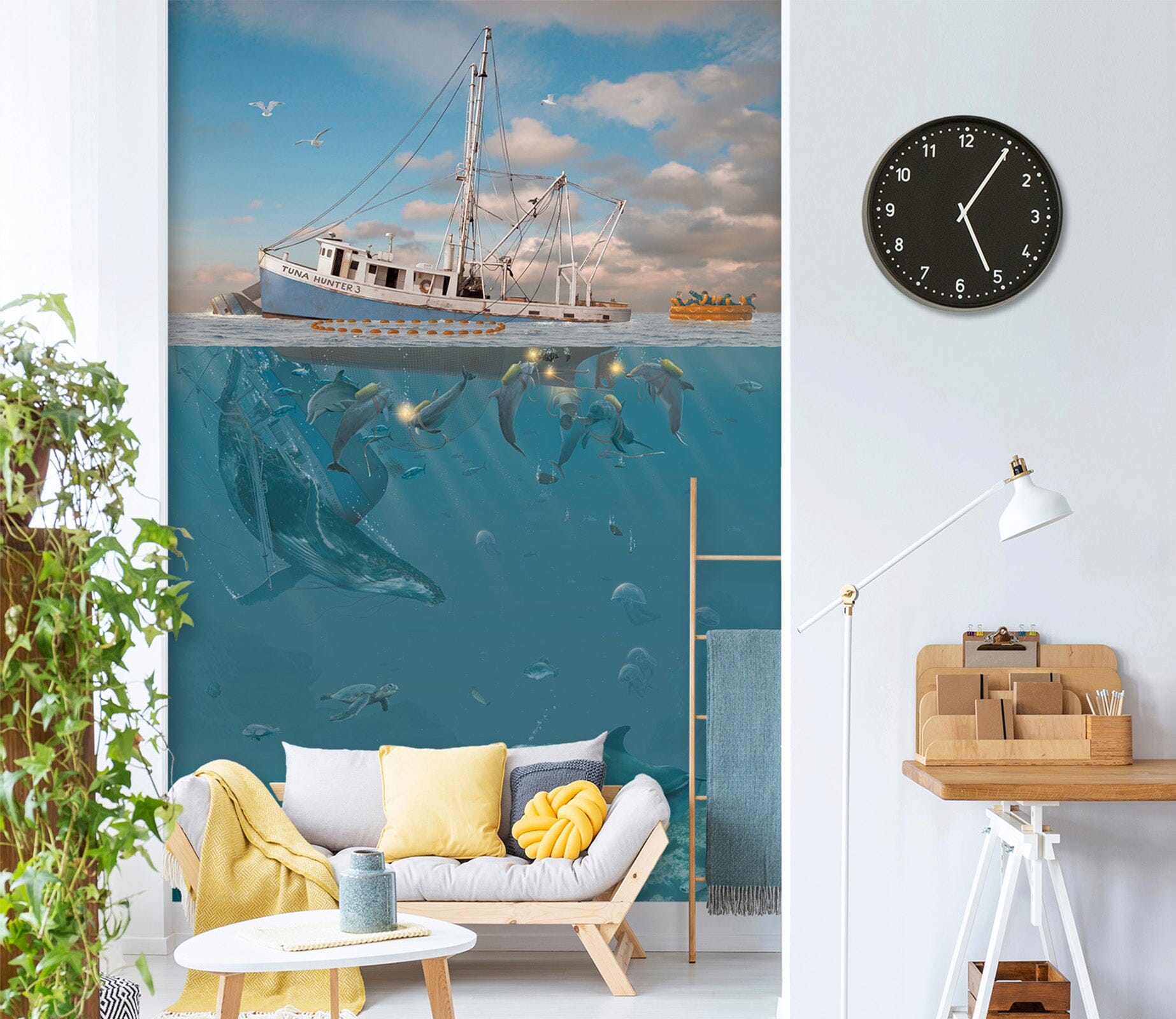 3D Deepwater Dolphins 1540 Wall Murals Exclusive Designer Vincent Wallpaper AJ Wallpaper 2 