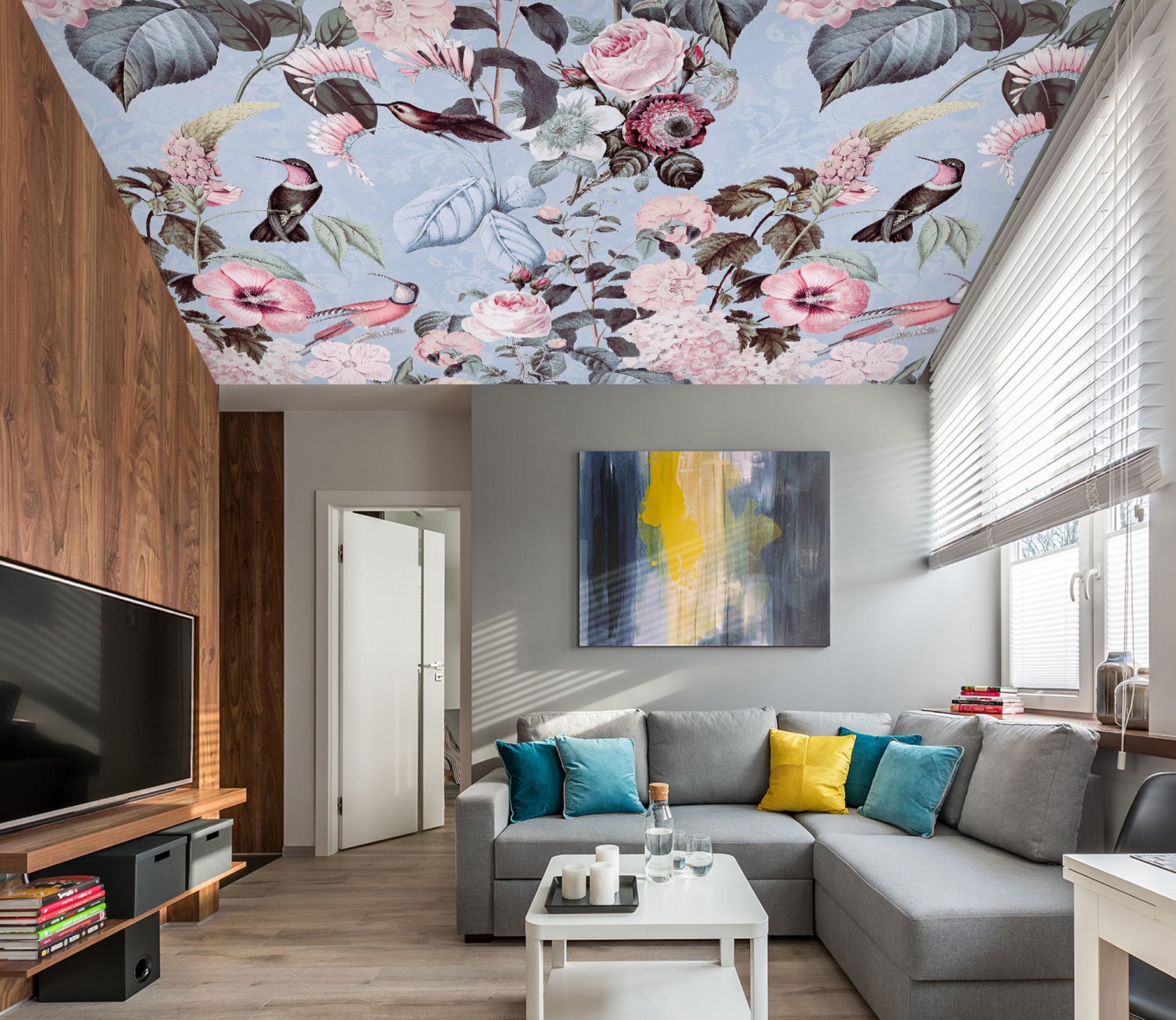 3D Rose Bird 5252 Andrea Haase Ceiling Wallpaper Murals