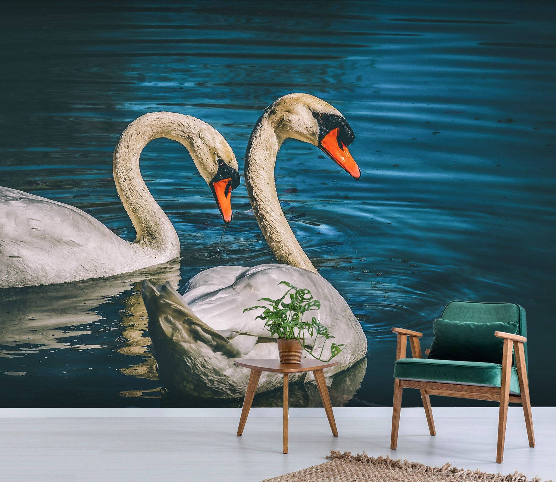 3D Water Swan 235 Wallpaper AJ Wallpaper 