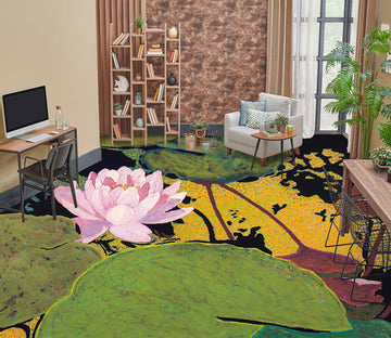 3D Pink Lotus 9688 Allan P. Friedlander Floor Mural
