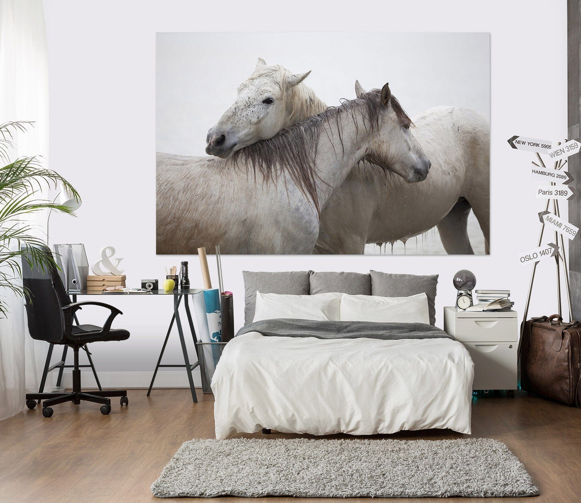 3D Two Horses 125 Marco Carmassi Wall Sticker Wallpaper AJ Wallpaper 2 
