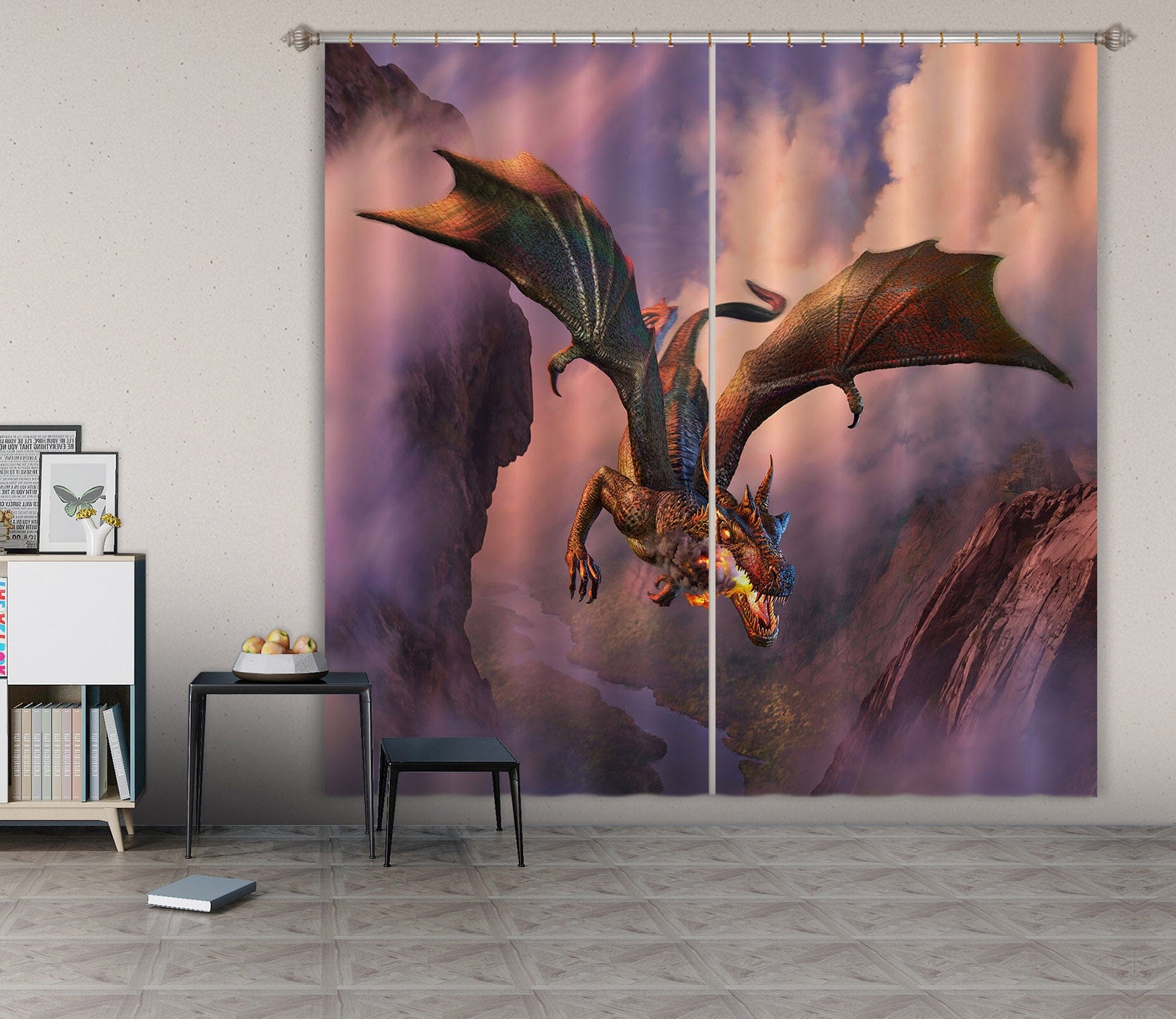 3D Fire Flight 043 Jerry LoFaro Curtain Curtains Drapes Curtains AJ Creativity Home 
