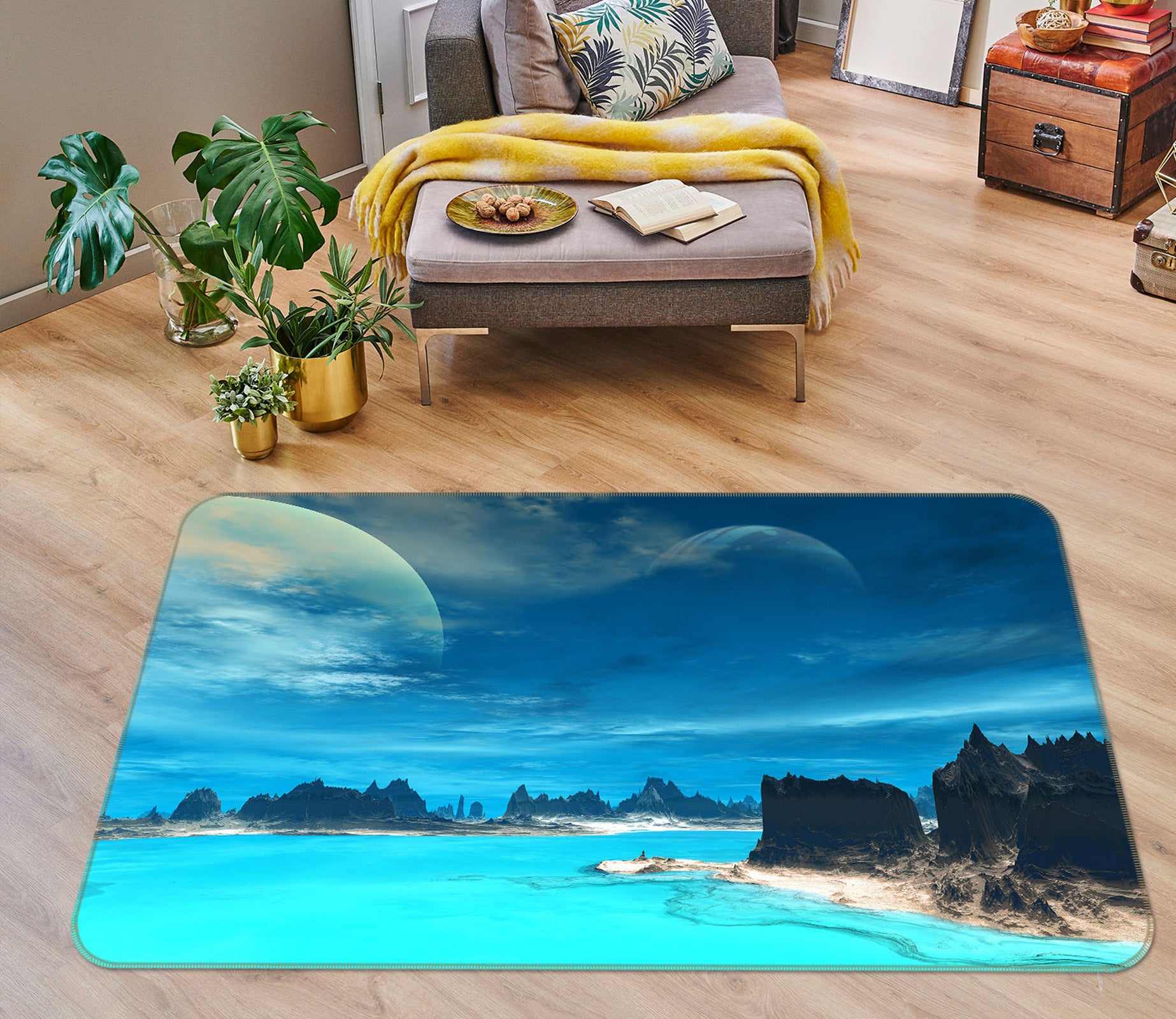 3D Seawater 34140 Non Slip Rug Mat