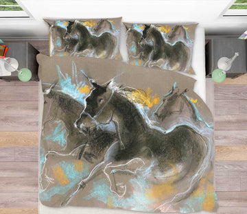 3D Running Horse 2013 Anne Farrall Doyle Bedding Bed Pillowcases Quilt Quiet Covers AJ Creativity Home 