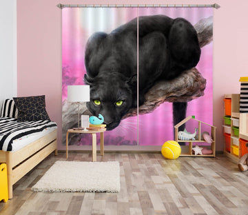 3D Black Panther 9018 Kayomi Harai Curtain Curtains Drapes