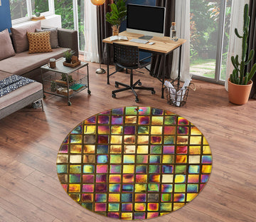 3D Color Square 74198 Round Non Slip Rug Mat