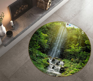 3D Waterfall 69101 Round Non Slip Rug Mat