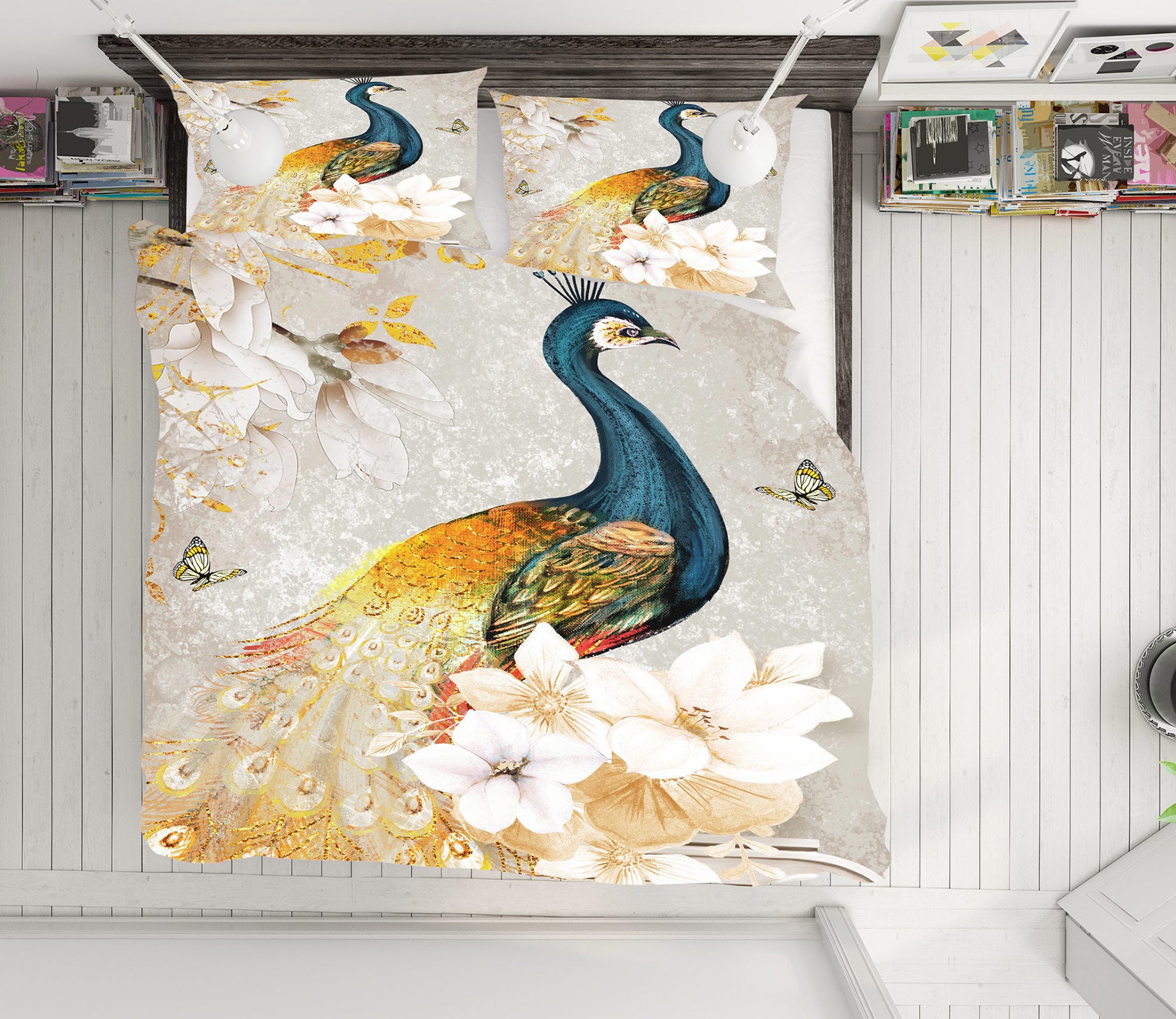 3D Peacock 13054 Bed Pillowcases Quilt