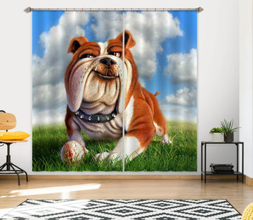3D Bulldog 86075 Jerry LoFaro Curtain Curtains Drapes