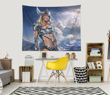 3D Female Warrior Sky 121204 Tom Wood Tapestry Hanging Cloth Hang