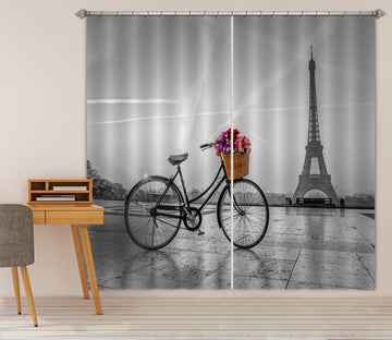 3D Eiffel Tower Bike 007 Assaf Frank Curtain Curtains Drapes