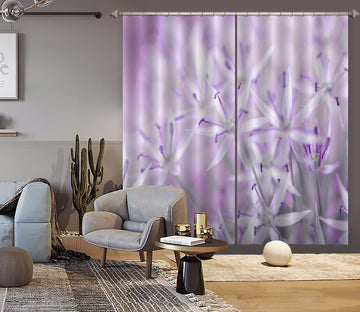 3D Purple Flower 6565 Assaf Frank Curtain Curtains Drapes