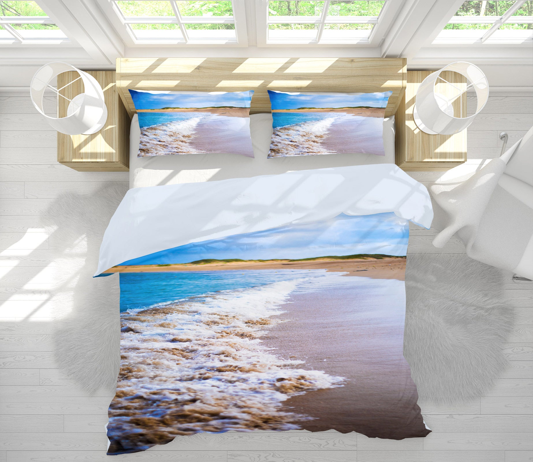 3D Seaside 16080 Bed Pillowcases Quilt