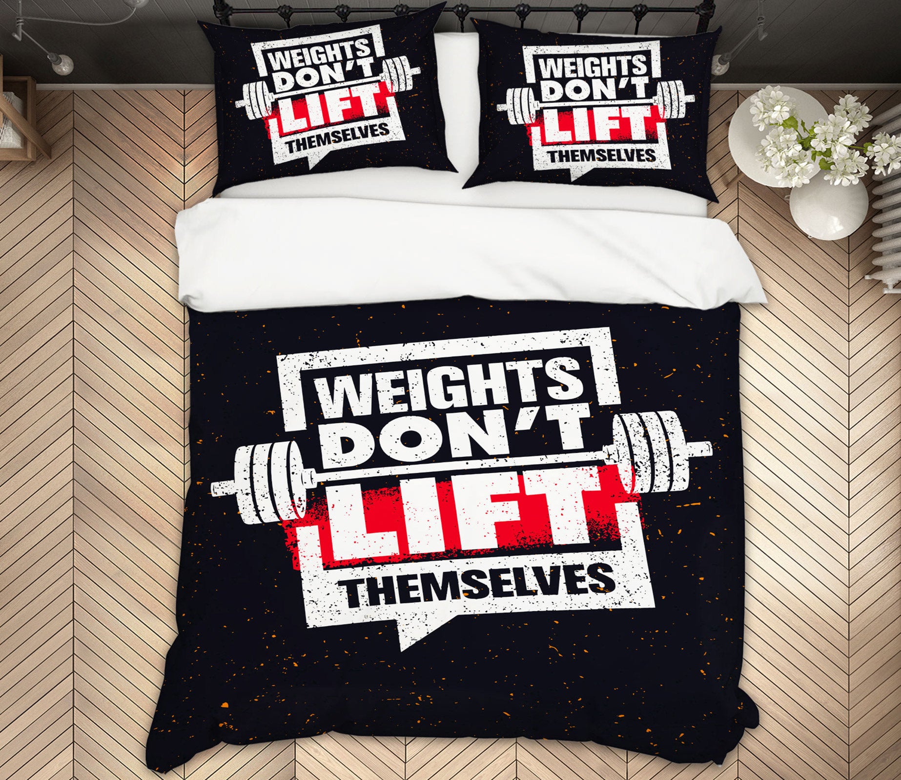 3D Dumbbell Letters 14150 Bed Pillowcases Quilt