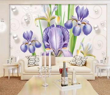 3D Purple Flower WC758 Wall Murals