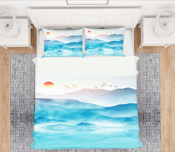 3D Mountain River 13068 Bed Pillowcases Quilt