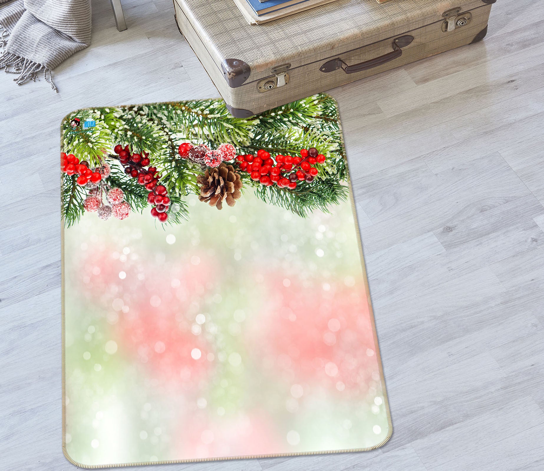 3D Branches 55133 Christmas Non Slip Rug Mat Xmas
