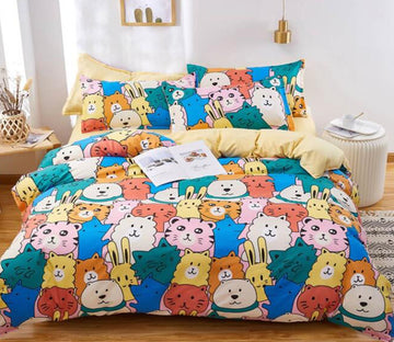 3D Cartoon Little Animals 7177 Bed Pillowcases Quilt
