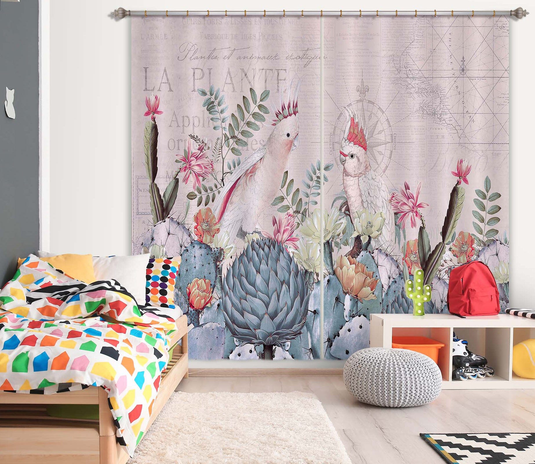 3D Flower Bird 051 Andrea haase Curtain Curtains Drapes Curtains AJ Creativity Home 