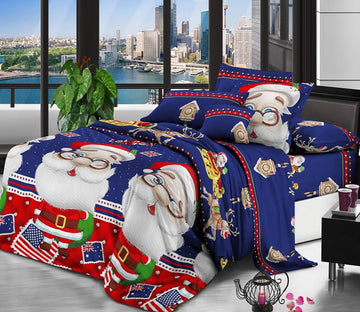 3D Santa Claus Pattern 46059 Christmas Quilt Duvet Cover Xmas Bed Pillowcases