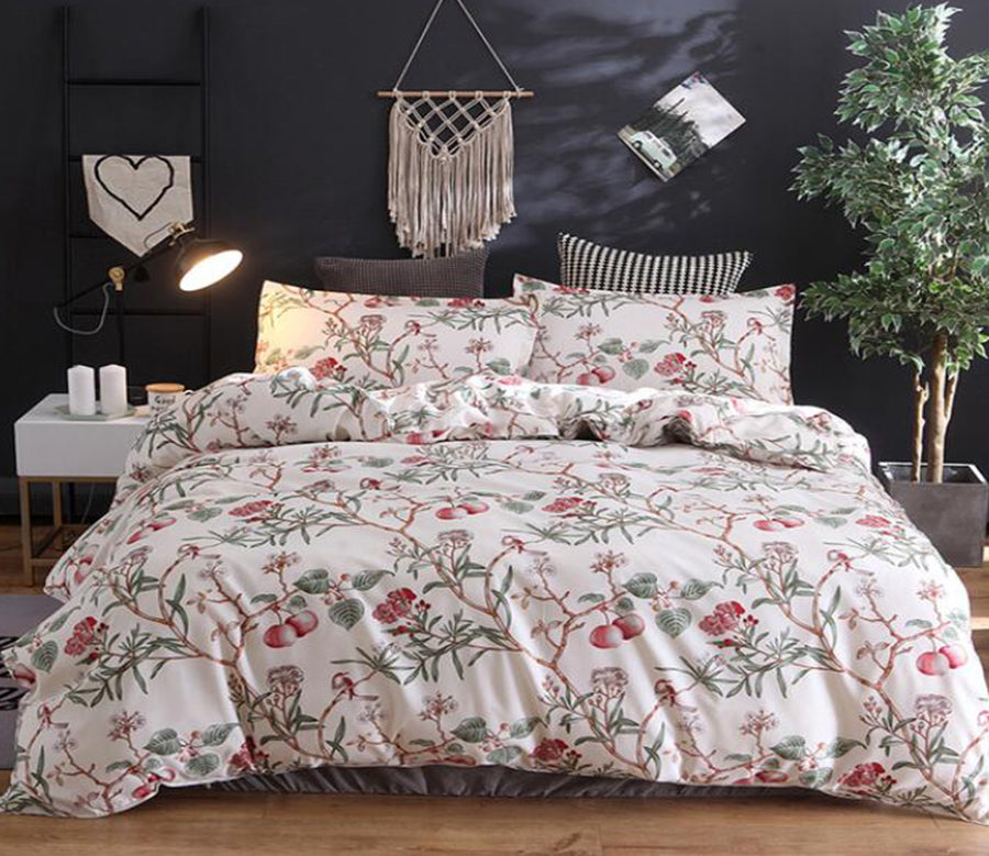 3D Red Floral 2114 Bed Pillowcases Quilt