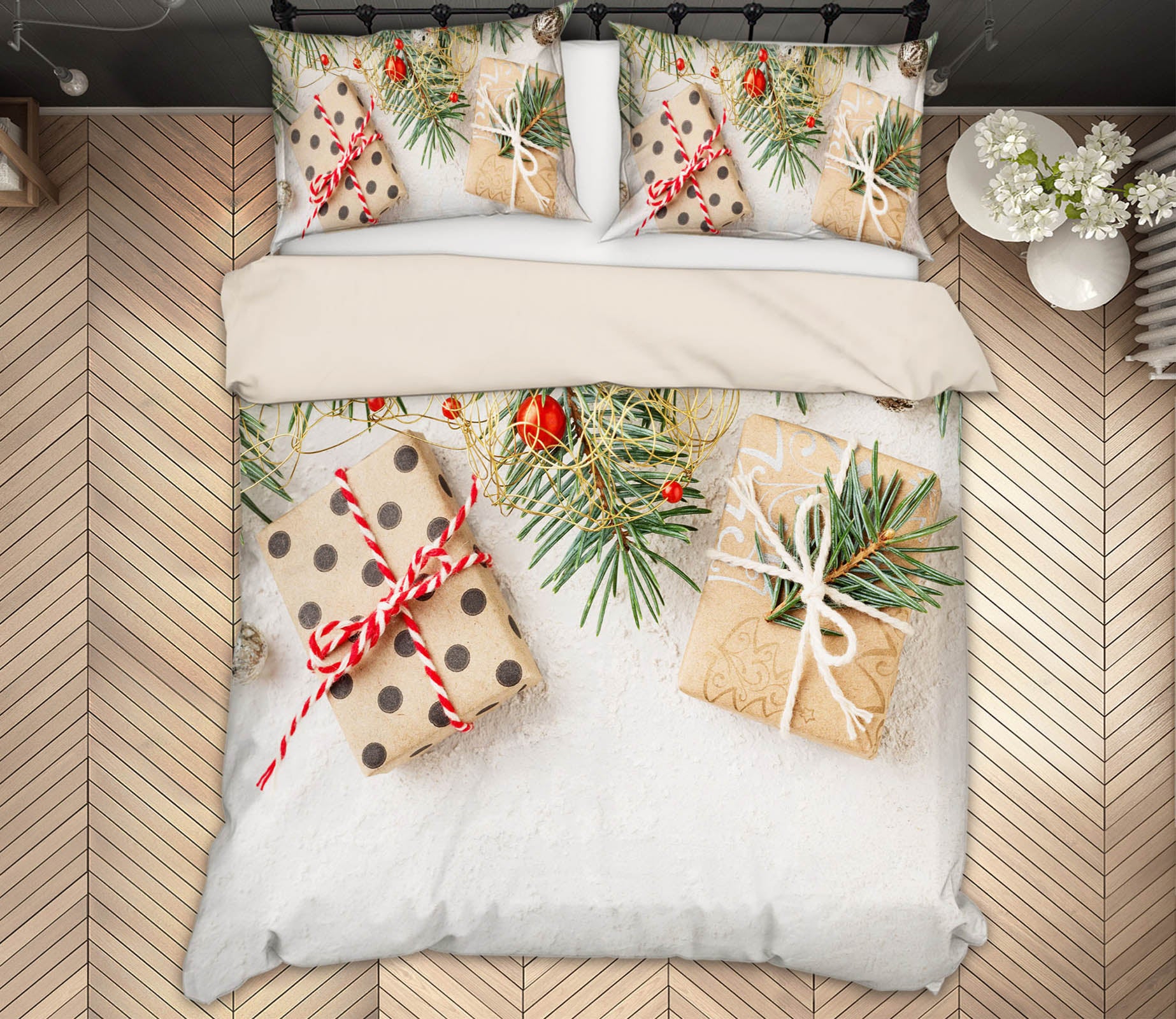 3D Gift Box 61111 Bed Pillowcases Quilt