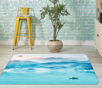 3D Mountains Rivers 34014 Non Slip Rug Mat