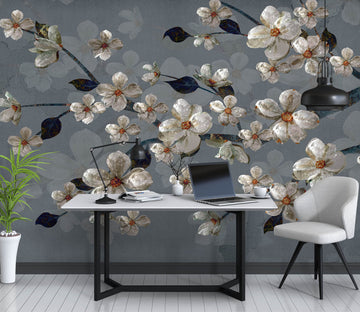 3D Hand Drawn Flowers 1067 Wall Murals