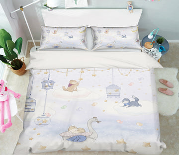 3D Swan 13102 Bed Pillowcases Quilt