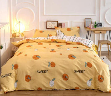 3D Orange Pattern 50102 Bed Pillowcases Quilt