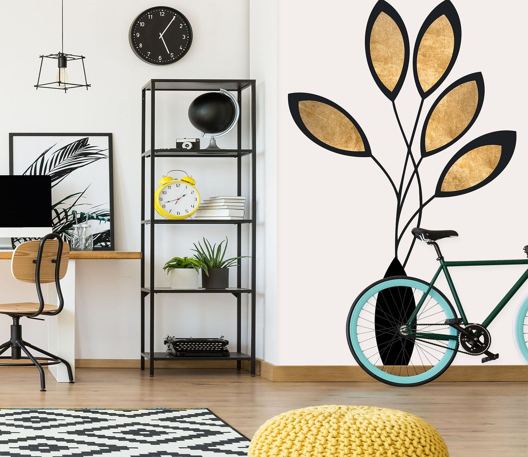 3D Yellow Leaves 1424 Boris Draschoff Wall Mural Wall Murals Wallpaper AJ Wallpaper 2 