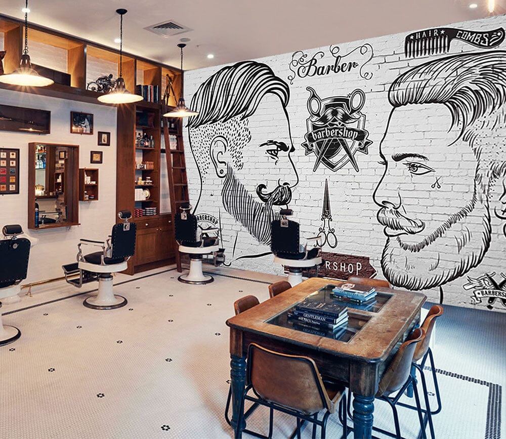 3D Cut Hair 1453 Barber Shop Wall Murals Wallpaper AJ Wallpaper 2 