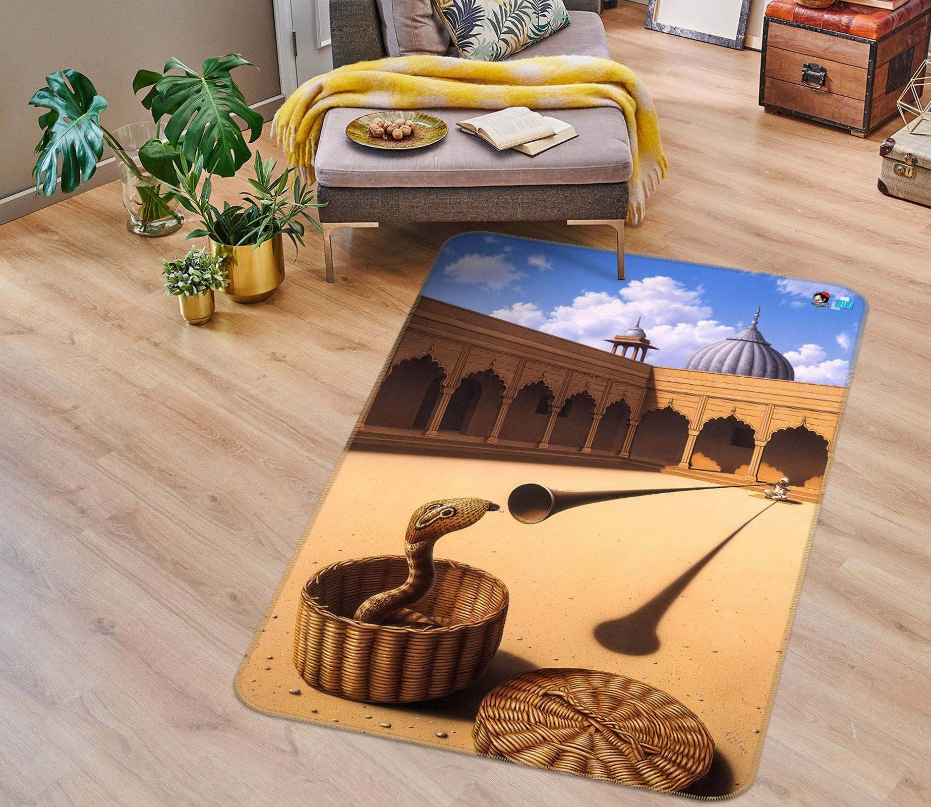 3D Snake Charmer 85100 Jerry LoFaro Rug Non Slip Rug Mat