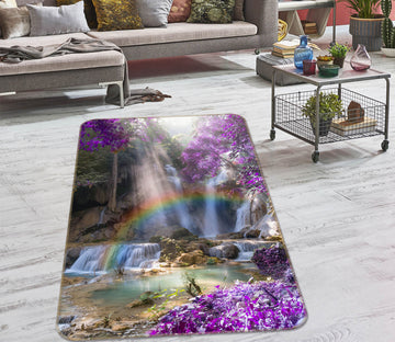 3D Purple Tree Rainbow 26127 Non Slip Rug Mat