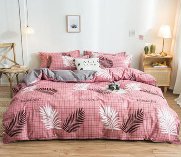 3D Red Grid Black And White Feathers 4072 Bed Pillowcases Quilt