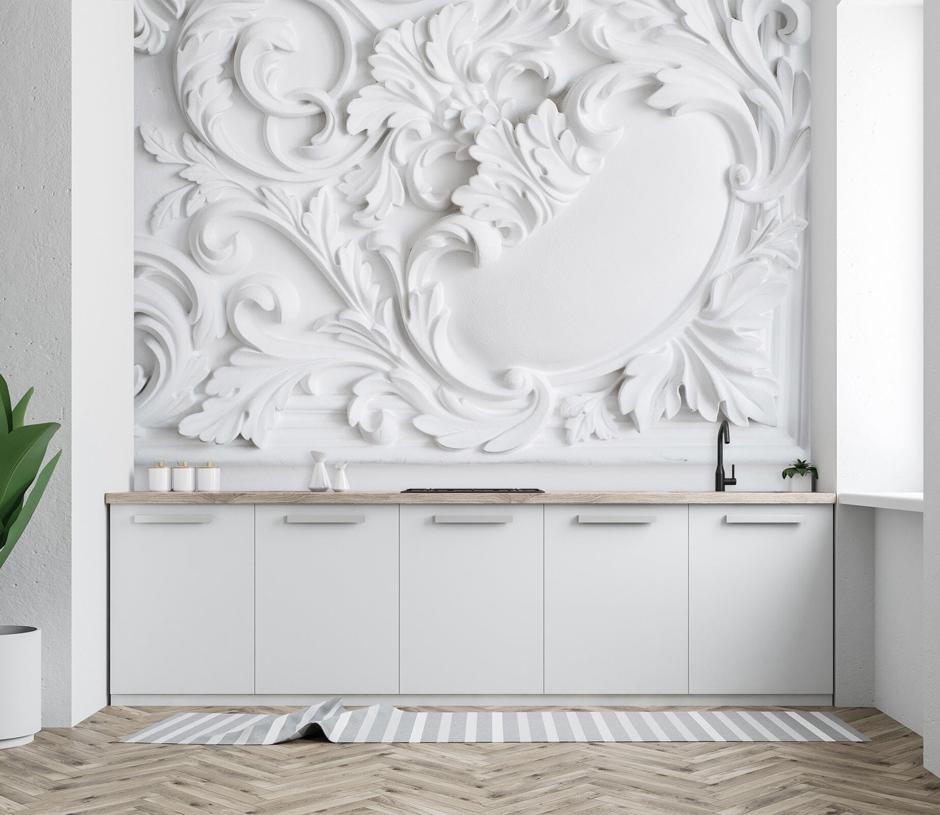 3D Carving Flowers 1423 Wall Murals Wallpaper AJ Wallpaper 2 