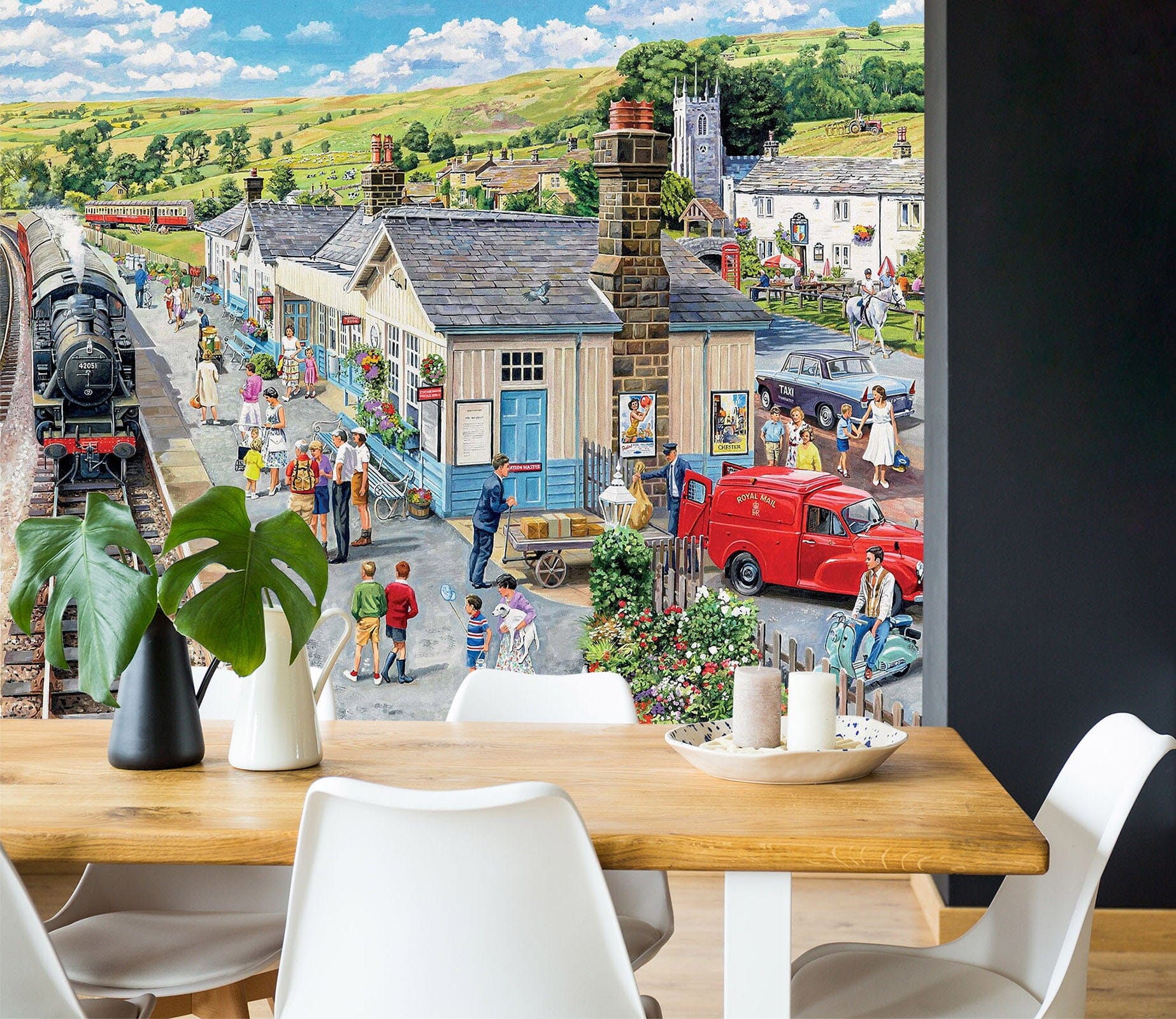 3D The Village Station 1074 Trevor Mitchell Wall Mural Wall Murals Wallpaper AJ Wallpaper 2 