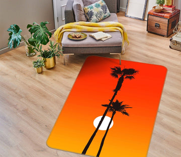 3D Coconut Tree Sunset 1095 Boris Draschoff Rug Non Slip Rug Mat Mat AJ Creativity Home 