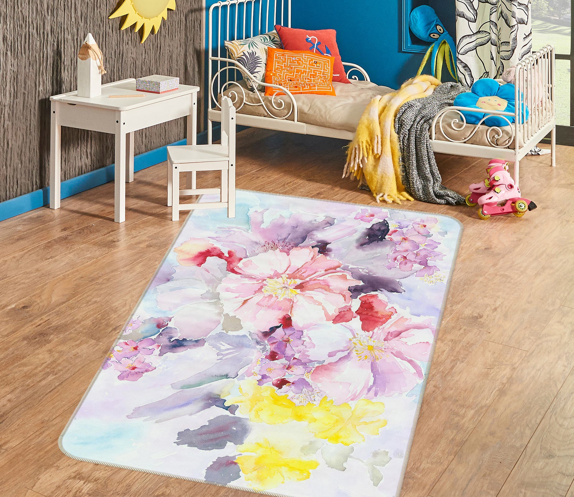 3D Flowers 33072 Non Slip Rug Mat