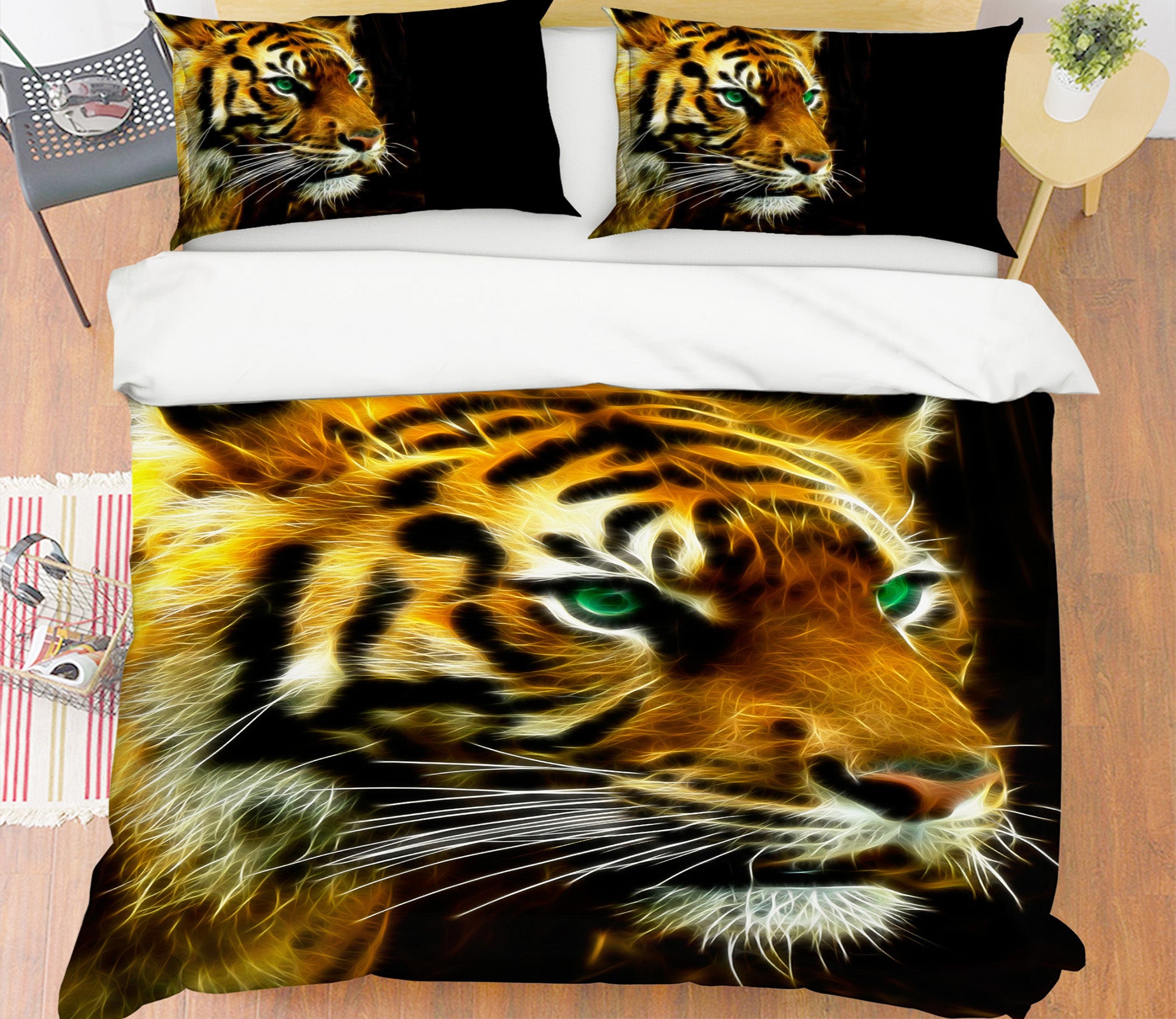 3D Tiger Head 21045 Bed Pillowcases Quilt