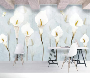 3D White Flowers 073 Wall Murals Wallpaper AJ Wallpaper 2 